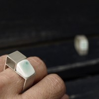 anillo porcelana y plata aguamarina puntito5