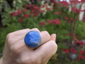 Anillo azul cerámica